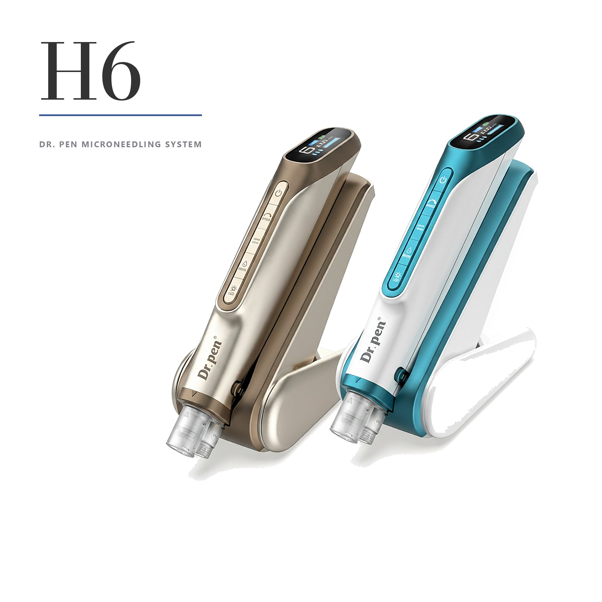 Hydra Pen H6 Microneedling Pen – Official Authorized Store | Serum Infusion with Red & Blue LED Light Therapy